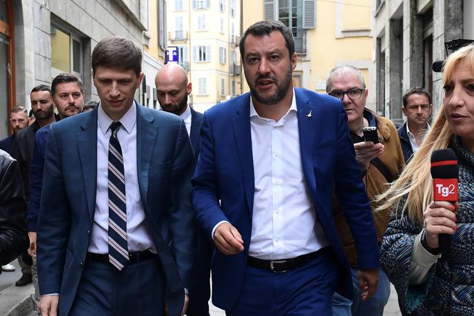 Le chef de la Ligue (extrême droite italienne), Matteo Salvini, à Milan, vendredi 17 mai.