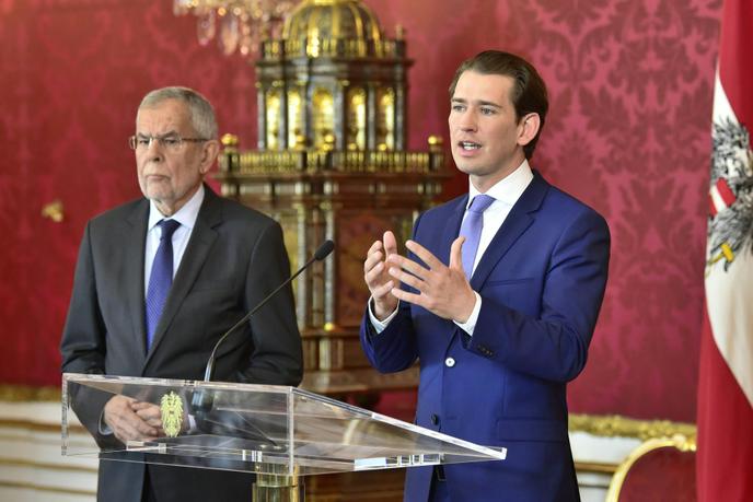 Austrian President Alexander Van der Bellen and Chancellor Sebastian Kurz on May 19 in Vienna.