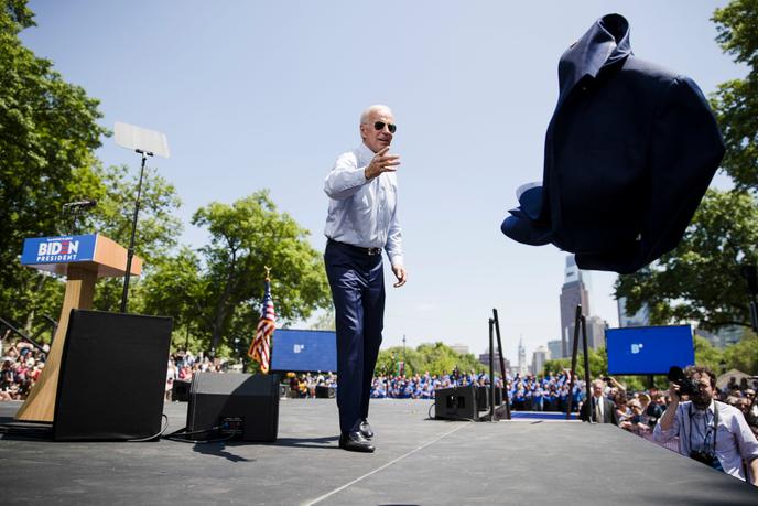 L’ancien vice-président démocrate Joe Biden lors d’un meeting à Philadelphie (Pennsylvanie), le 18 mai.