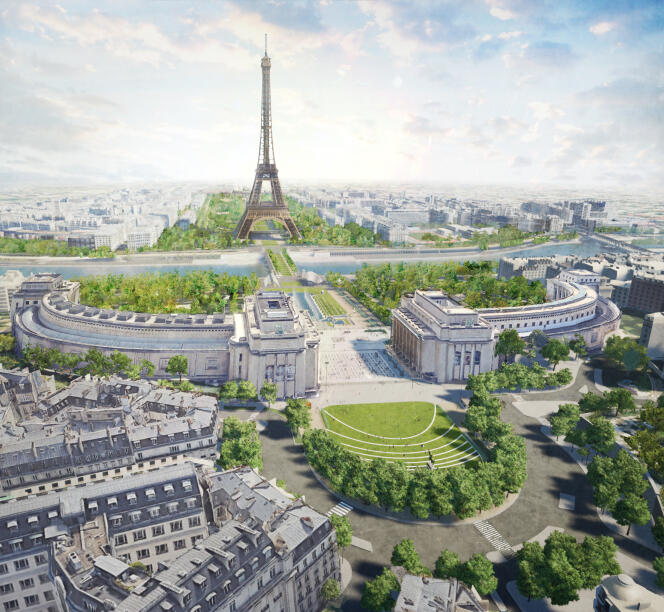 Vue du projet de réaménagement du quartier de la tour Eiffel.