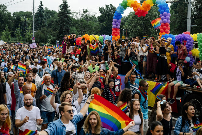 During the gay pride in Sofia, June 9, 2018.