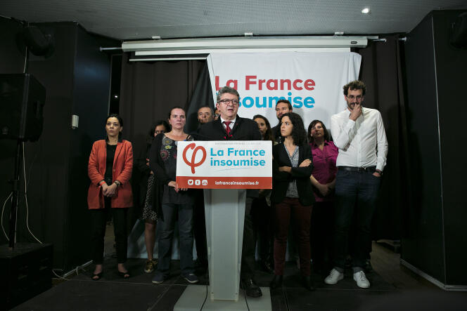 Au Belushi's, QG de La France insoumise le soir des élections européennes, à Paris (10e), dimanche 26 mai.