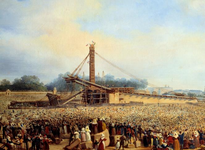 « Erection de l’obélisque de Louxor place de la concorde » (à Paris, le 25 octobre 1836), de Francois Dubois.