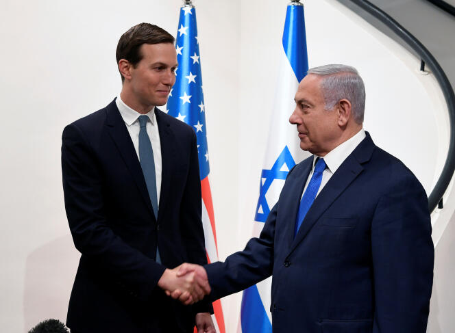 Jared Kushner et Benjamin Nétanyahou lors de leur rencontre à Jérusalem, le 30 mai.