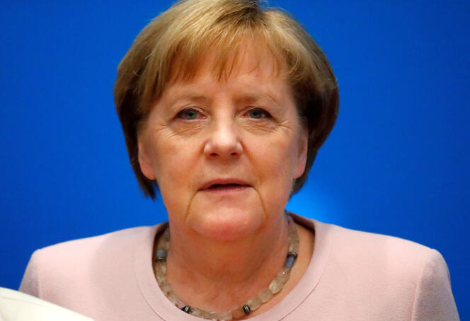 La chancelière allemande Angela Merkel lors d’un meeting de la CDU, le 2 juin à Berlin.