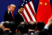 Le président des Etats-Unis, Donald Trump, et son homologue chinois, Xi Jinping, à la Grande Halle du peuple, à Pékin, en novembre 2017.