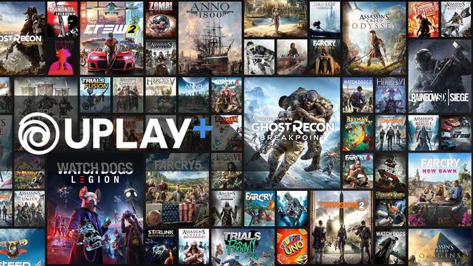 Le portail de jeux en illimité sur PC et sur Google Stadia, Uplay+, présenté par Ubisoft à l’E3 2019, lundi 10 juin.