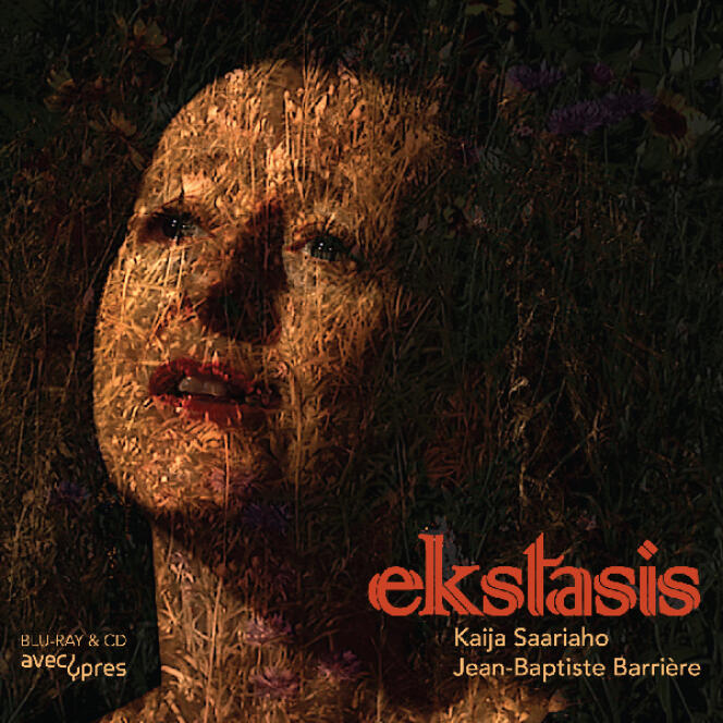 Pochette de l’album « Ekstasis », avec des œuvres de Kaija Saariaho et de Jean-Baptiste Barrière.