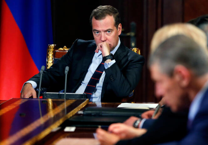 Le premier ministre russe Dmitri Medvedev, à Moscou le 17 juin.
