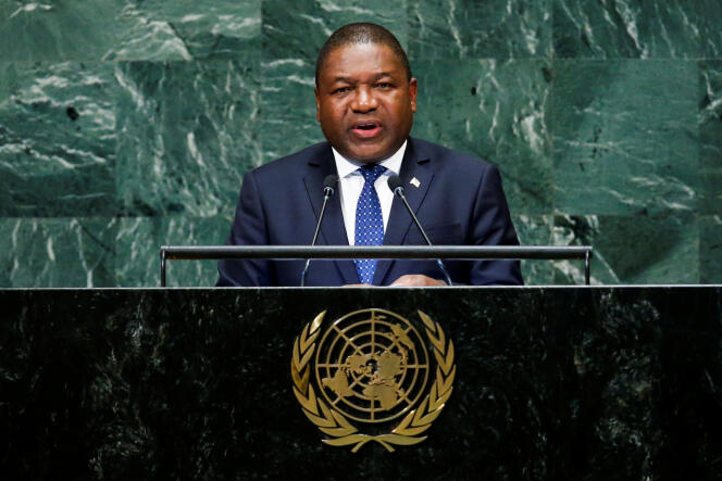 Le président du Mozambique, Filipe Jacinto Nyusi, devant l’Assemblée générale des Nations unies, à New York, en septembre 2018.