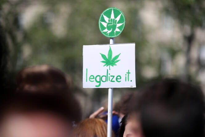 A Paris, lors de la 15e Marche mondiale du cannabis, le 14 mai 2016.