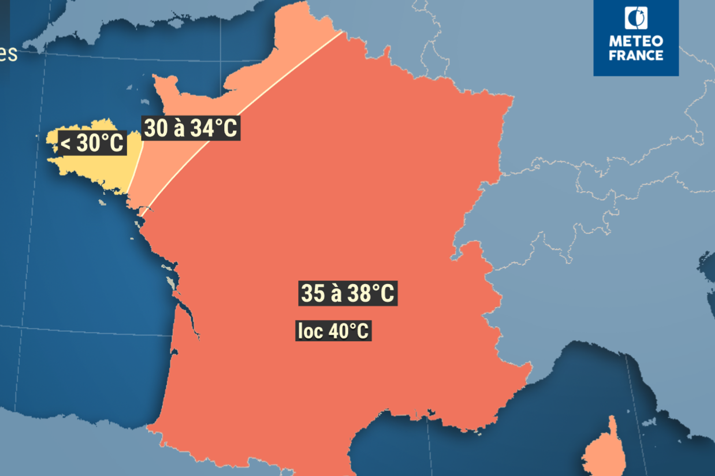 Canicule : jusqu’à 40 °C attendus en France à partir de lundi