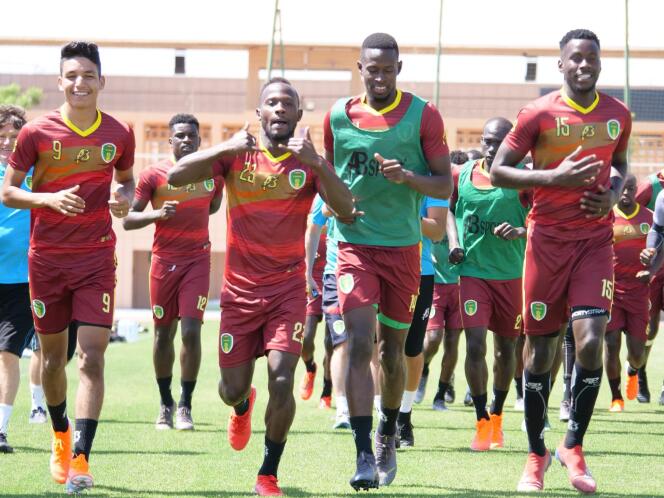 L’équipe de Mauritanie à l’entraînement, le 17 juin 2019 à Marrakech.