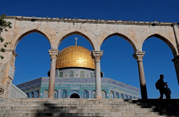 La mosquée Al-Aqsa rénovée par le Waqf, en janvier 2018.