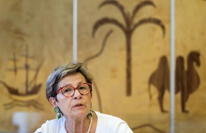 Viviane Lambert devant le Conseil des droits de l’homme des Nations unies, à Genève, le 1er juillet 2019.