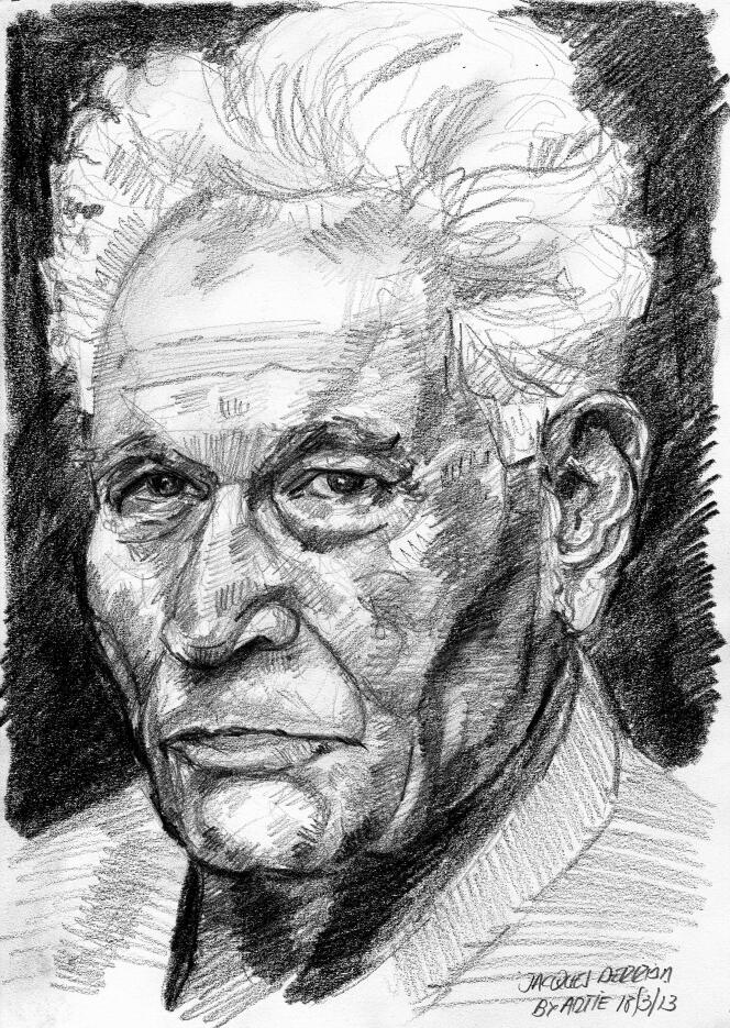 Un portrait du philosophe Jacques Derrida (1930-2004).