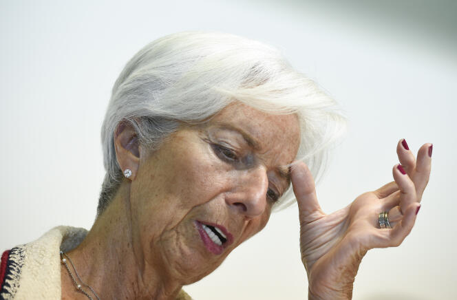 International Monetary Fund (IMF) managing Director Christine Lagarde speaks during a press conference during an Eurogroup meeting at the EU headquarters in Luxembourg on June 13, 2019. (Photo by JOHN THYS / AFP)