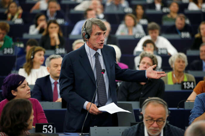 David Sassoli au Parlement européen de Strasbourg, le 3 juillet.