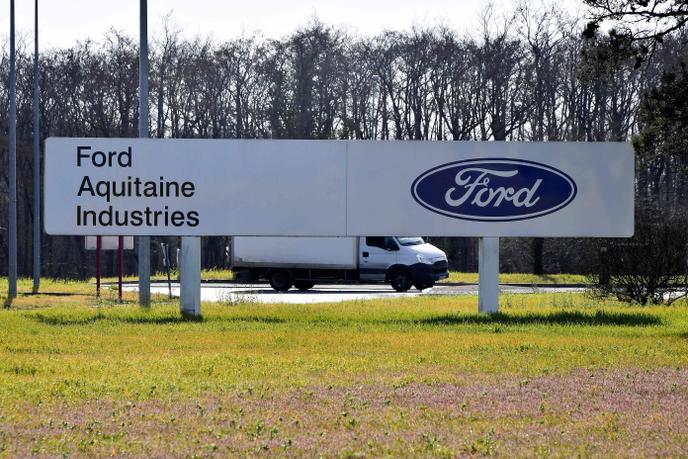 Devant l’usine Ford à Blanquefort (Gironde) en février 2019.