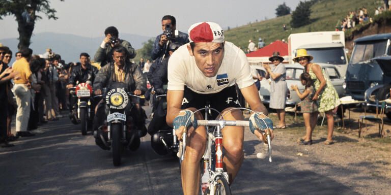 Belgian cyclist Eddy Merckx of the Faema team during the 1969 Tour de France. (Photo by Gilbert Iundt; Jean-Yves Ruszniewski/TempSport/Corbis/VCG via Getty Images)