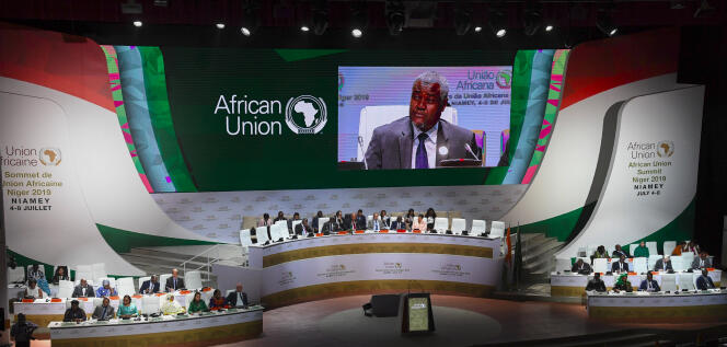 Moussa Faki Mahamat, président de la Comission de l’Union africaine à Niamey, au Niger, le 4 juillet 2019.