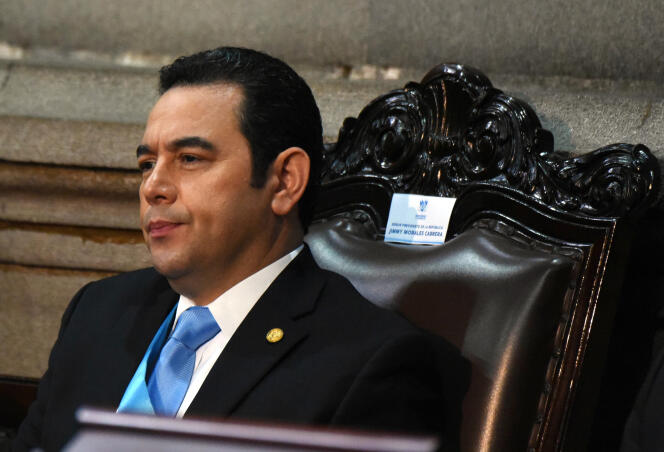 Jimmy Morales au Congrès, à Guatemala City, le 14 janvier.