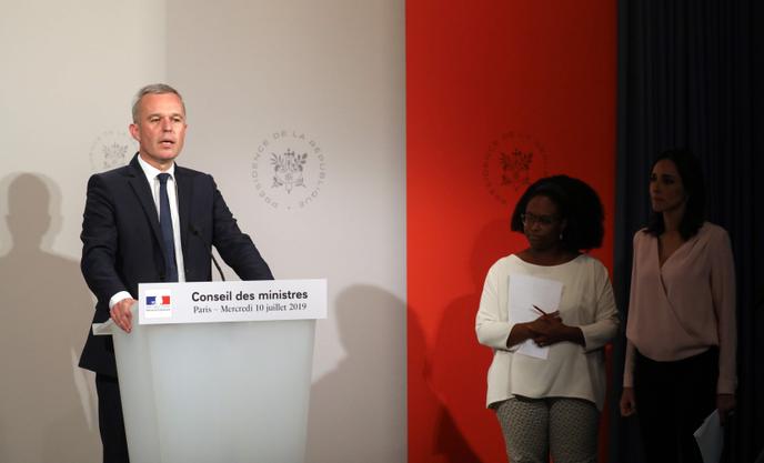 Le ministre de la transition écologique, François de Rugy, le 10 juillet à la sortie du conseil des ministres.