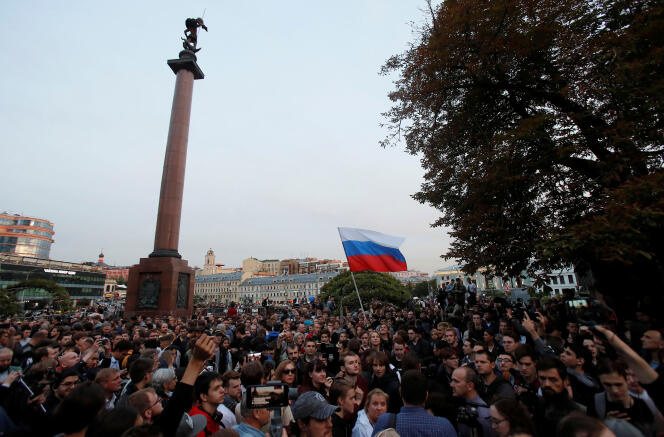 Rassemblement de soutien aux indépendants candidats à la douma de Moscou, le 15 juillet.