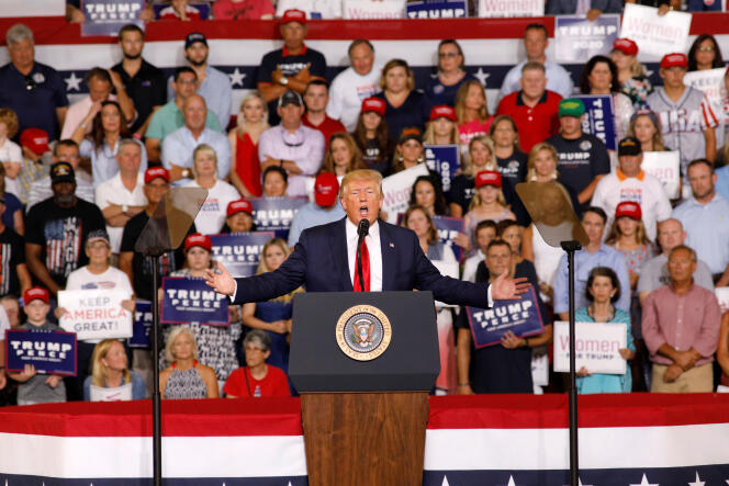 Donald Trump lors du meeting de Greenville, en Caroline du Nord, mercredi 17 juillet.