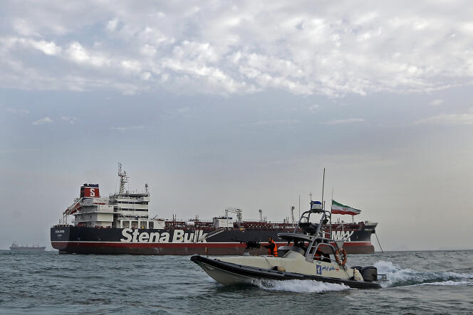 Le « Stena-Impero », un pétrolier suédois battant pavillon britannique arraisonné le 19 juillet, dans le port de Bandar Abbas, le 21 juillet.