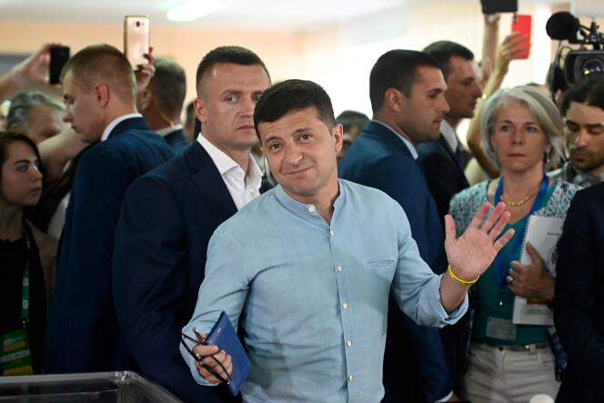 Le président ukrainien, Volodymyr Zelensky, lors des élections législatives le 21 juillet.