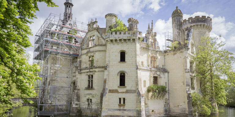Façade ouest du château de La Mothe-Chandeniers, Les Trois-Moutiers, France 27/04/2019.