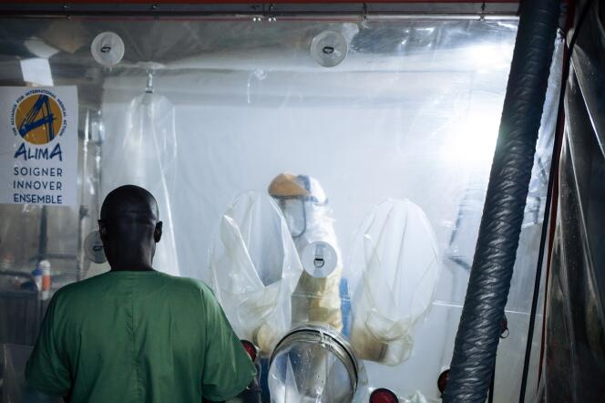 Dans un centre Ebola de l’ONG ALIMA, à Butembo, dans l’est de la République démocratique du Congo (RDC), en juin 2019.