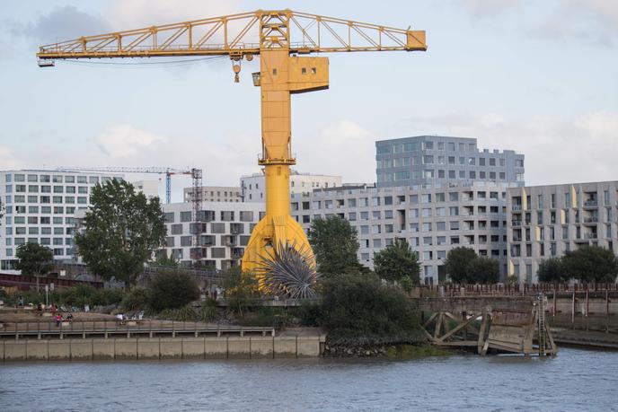 Le corps de Steve Maia Caniço a été repéré dans un bras de Loire appelé « bras de la Madeleine », à hauteur de la grue Titan jaune, le 29 juillet à Nantes.