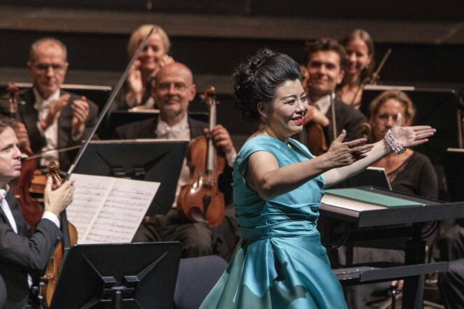 La soprano chinoise Hui He dans  « Adriana Lecouvreur », le 31 juillet à Salzbourg.