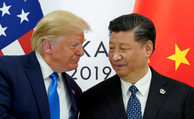Donald Trump et Xi Jinping, le président chinois, au sommet du G20 à Osaka (Japon), le 29 juin.