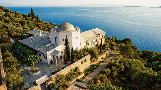 La villa Myrtia, bâtie par l’architecte Marc Held, sur l’île de Skopelos, en Grèce.