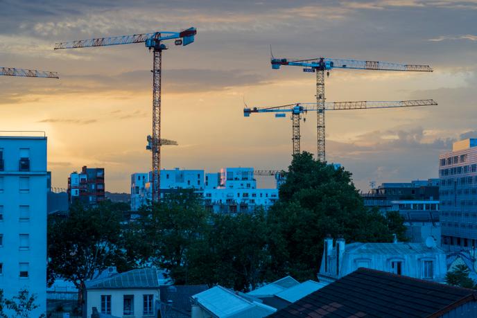 Construction du quartier des Docks à Saint-Ouen, en Seine-Saint-Denis.