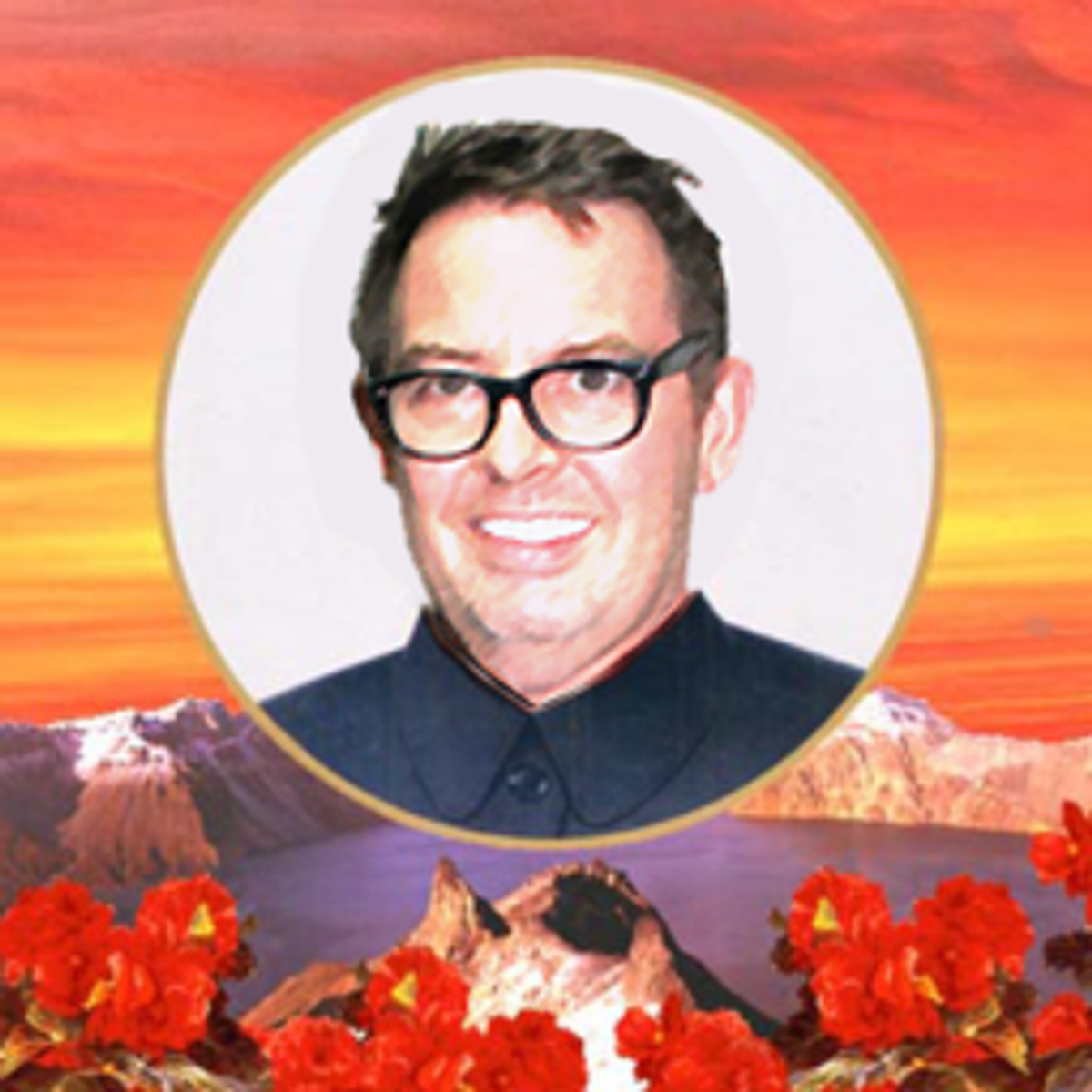 Sur 8chan, Jim Watkins est adulé. Ici, un montage de lui en dictateur nord-coréen.