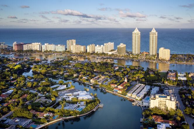 Vue aérienne de Miami Beach, le quartier le plus cher de Miami.