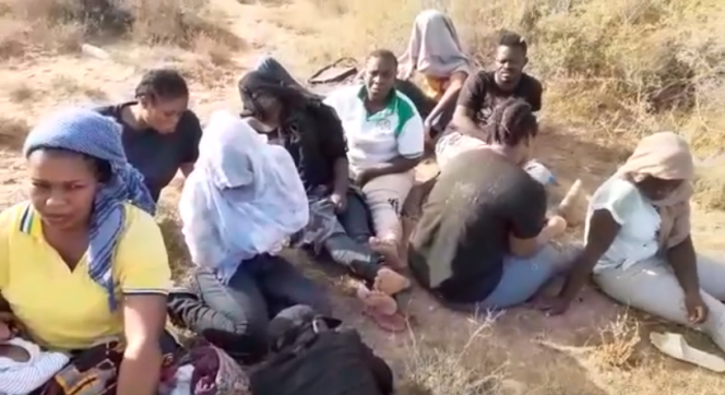 Capture d’écran d’une vidéo tournée par un migrant ivoirien, le 3 août 2019, près de la frontière tuniso-libyenne.
