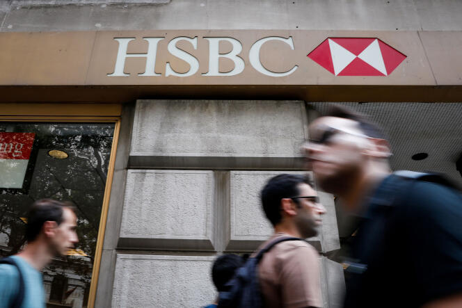 HSBC à New York, le 7 août 2019. La banque britannique a annoncé, le 5 août,  la suppression de 2 % de ses effectifs, soit près de 4 000 postes.