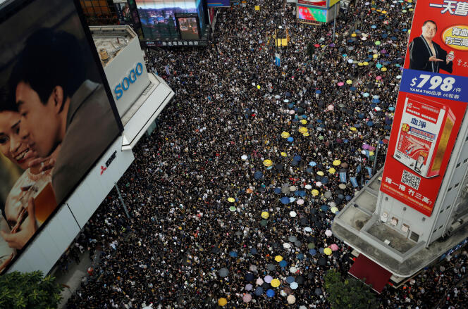Manifestation dans les rues de Hongkong, le 21 juillet.