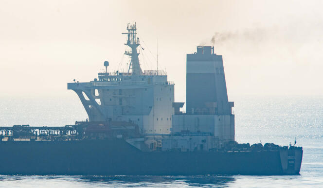 Le pétrolier iranien « Grace-1 » au large de Gibraltar, le 16 août.