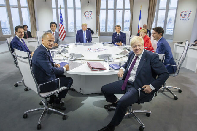 Réunion de chefs d’Etat et de gouvernement du G7 à Biarritz, dimanche 25 août.