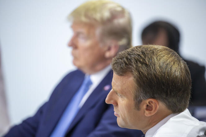 Donald Trump et Emmanuel Macron durant le sommet du G7 de Biarritz, dimanche 25 août.