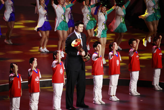 Yao Ming durant la cérémonie d’ouverture du Mondial de basket, à Pékin, le 30 août 2019.
