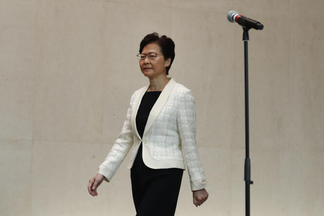La chef de l’exécutif, Carrie Lam, à Hongkong, le 3 septembre.