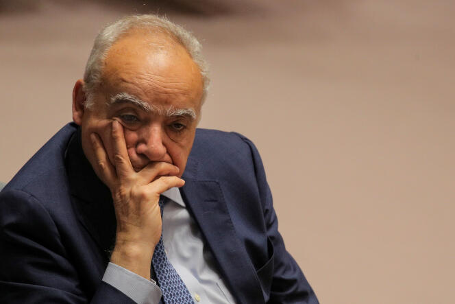 Ghassan Salamé, l’émissaire de l’ONU pour la Libye, au Conseil de sécurité, à New York, le 21 mai 2019.