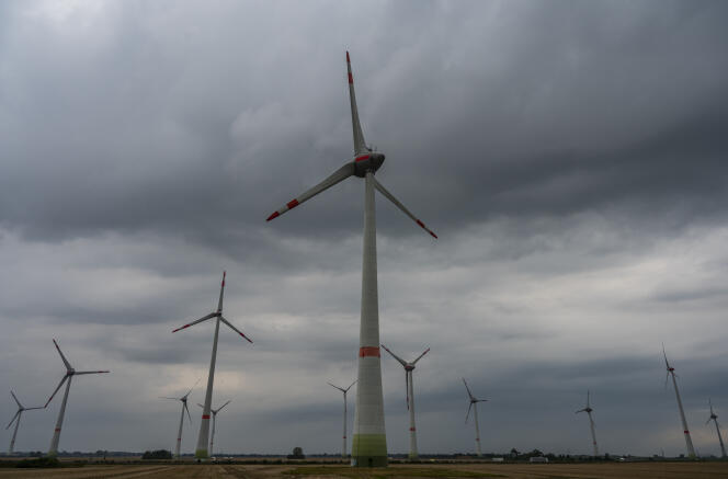 Un parc éolien, près de Grapzow, dans le nord de l’Allemagne, le 6 août.
